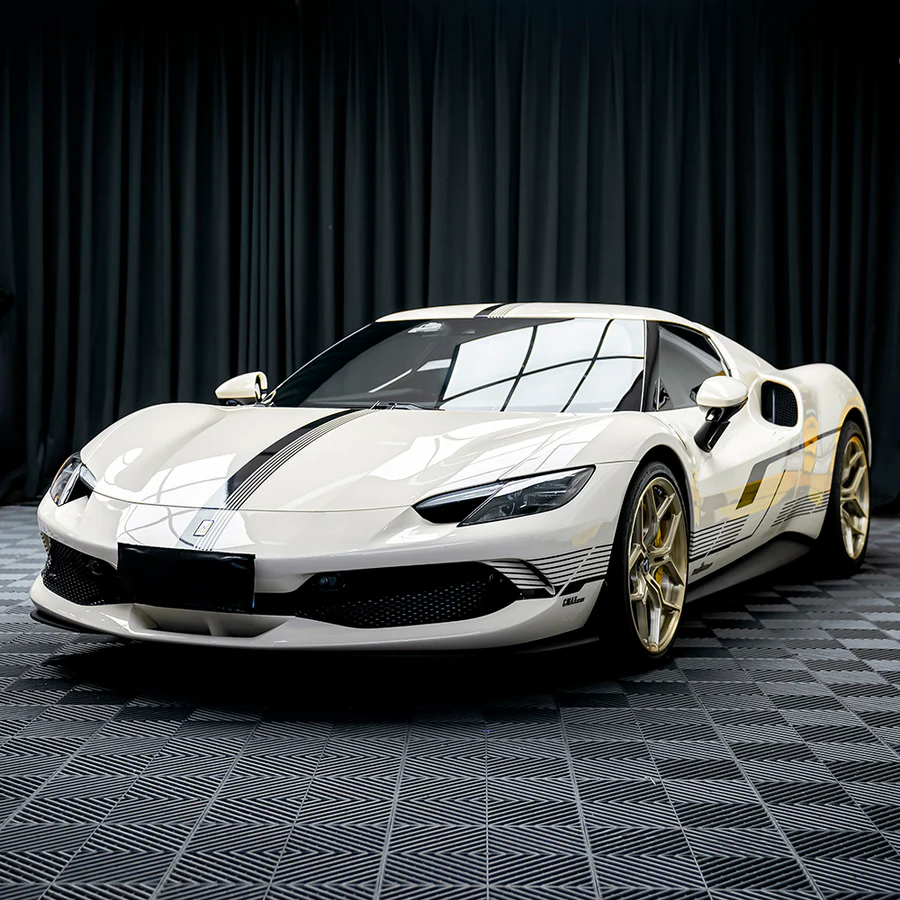 Ferrari_296_GTB_in_Vanilla_Mist_vinyl_wrap